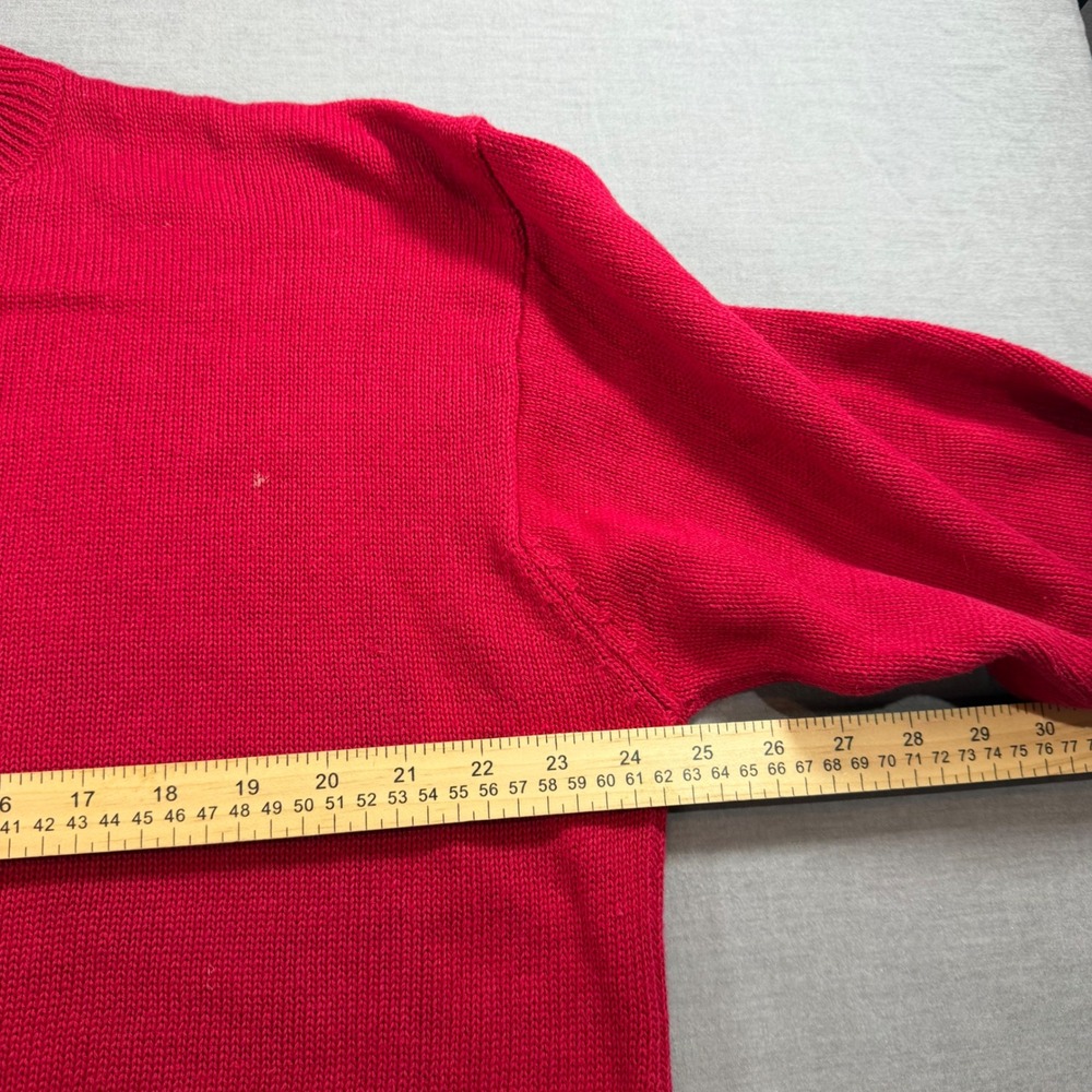 American Eagle Sweater Mens XL Red Good Vintage Crewneck Ramie Cotton Knit - Picture 5 of 8